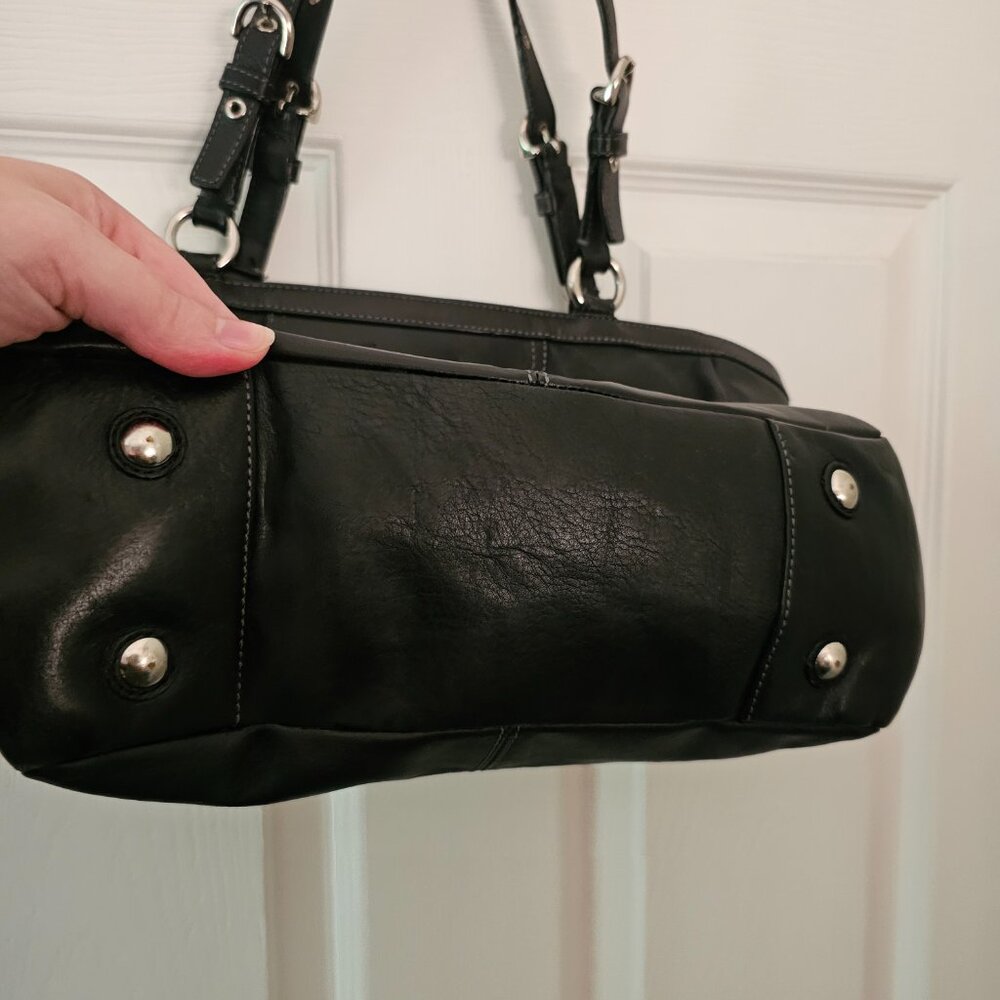 Vintage Coach Shoulder Bag in Black with Silver Hardware - Picture 3 of 10